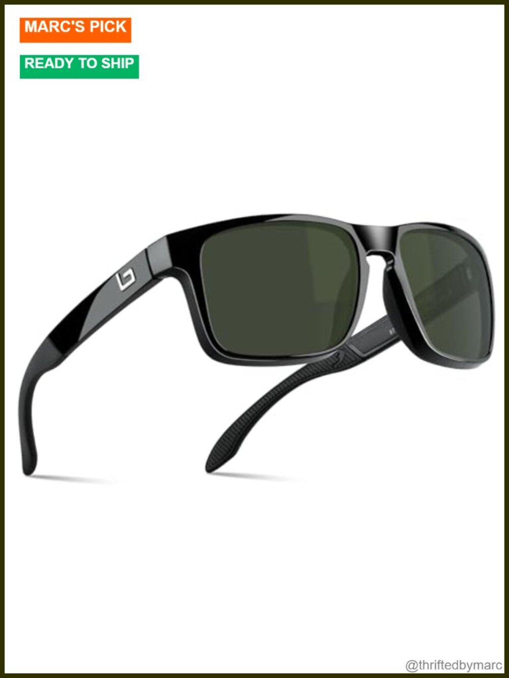 Unisex Polarized Corning Glass Lens Sunglasses with Nylon Frame Spring Hinges